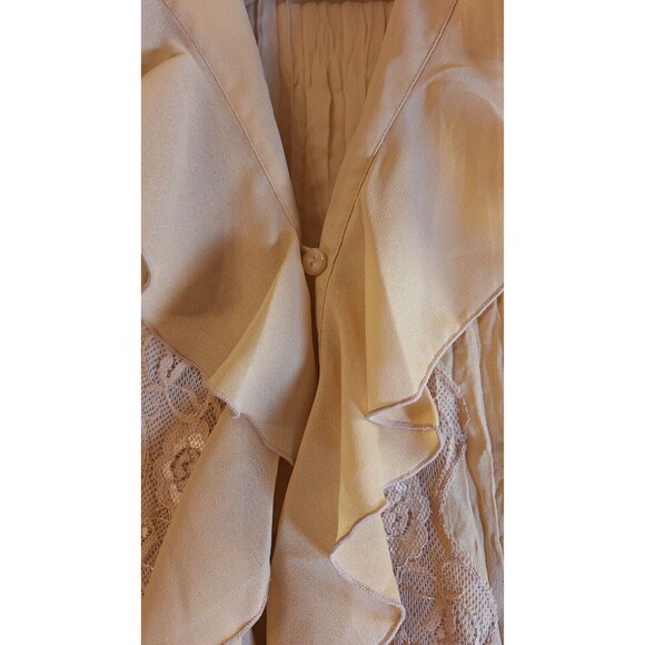 Vtg DRES-U-II Y2K Crinkle Ruffle Lace Blouse Sz 1x Fits Sz Large Fairycore Boho - Picture 11 of 12